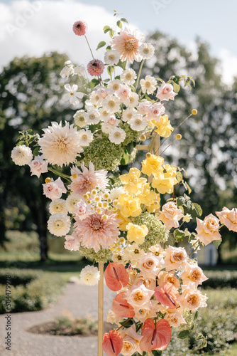 floristic composition with fresh flowers  photo