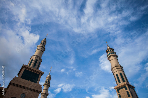 Baitul Muttaqien Mosque, the biggest mosque and islamic center in Samarinda, East Kalimantan, Indonesia photo