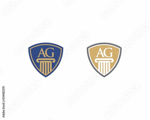 Letter AG   Law Logo Vector 001