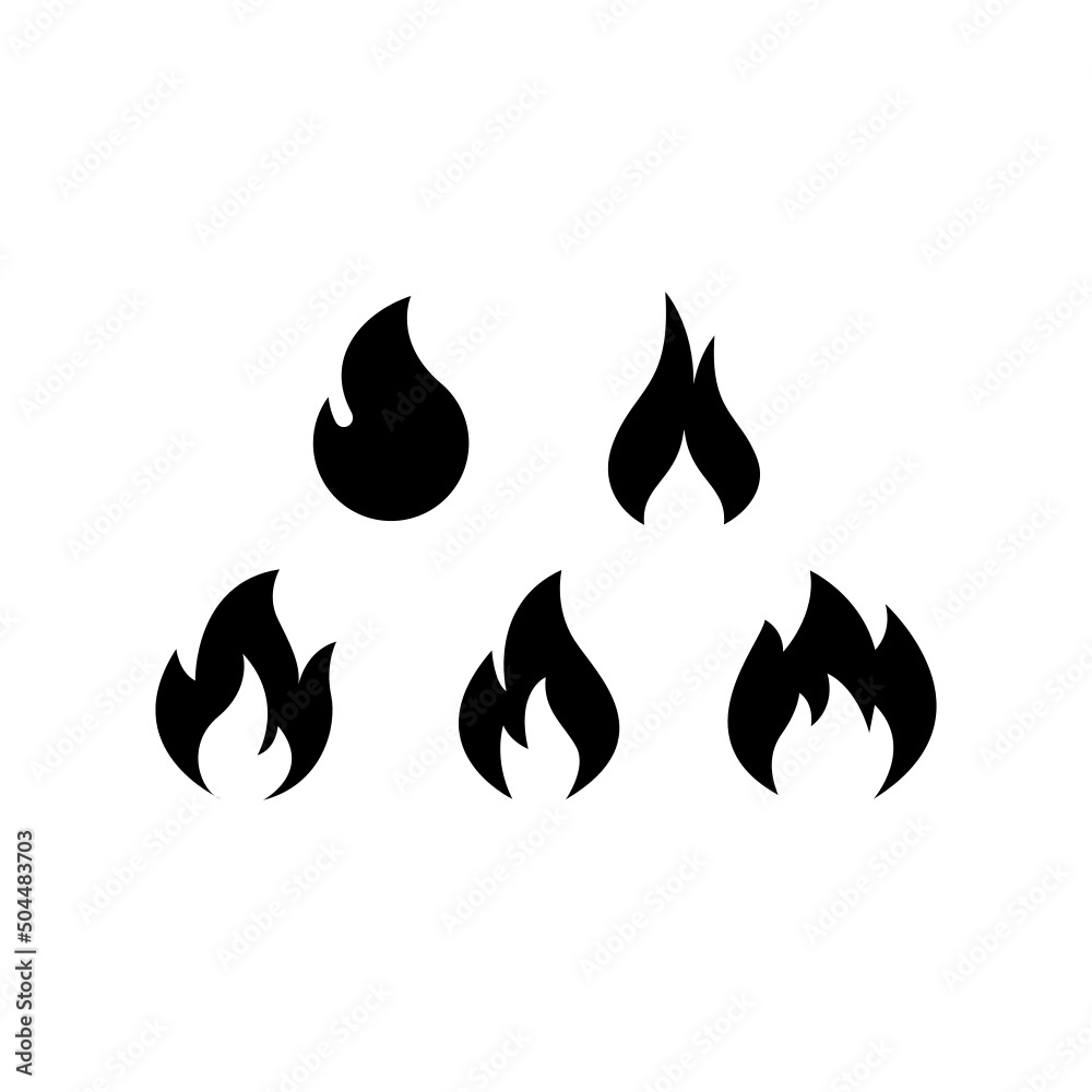 Fire Icon Set Vector Symbol Design Illustration Fire Icon Set Vector Symbol Design Illustration
