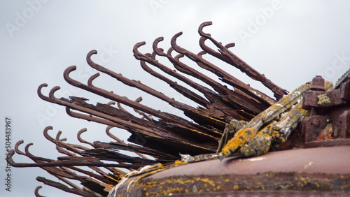 Old, rusted whale oil boilers at Whaler's Bay on Deception Island, South Shetland Islands, Antarctica