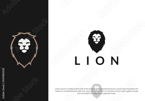 lion head logo design. logo template