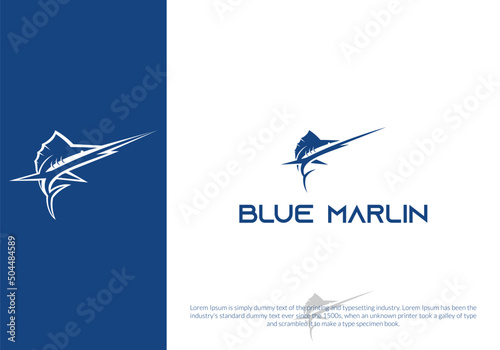 marlin fish logo design. logo template