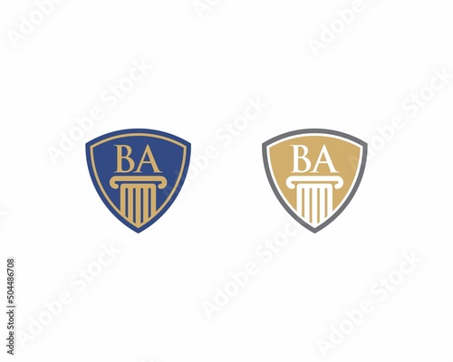 Letter BA  Law Logo Vector 001