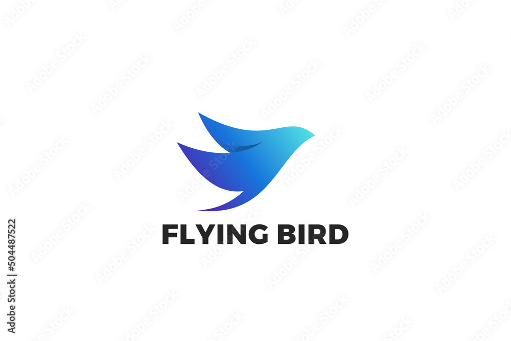 Eagle Flying Bird Logo Abstract Design vector template. Elegant silhouette Falcon Dove Wings Logotype concept.
