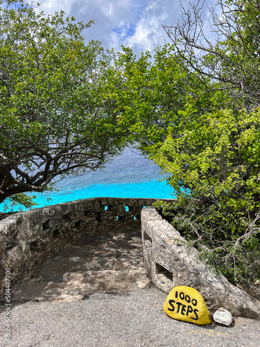 A path down to the dive site 1000 steps on the island of Bonaire in the Caribbean