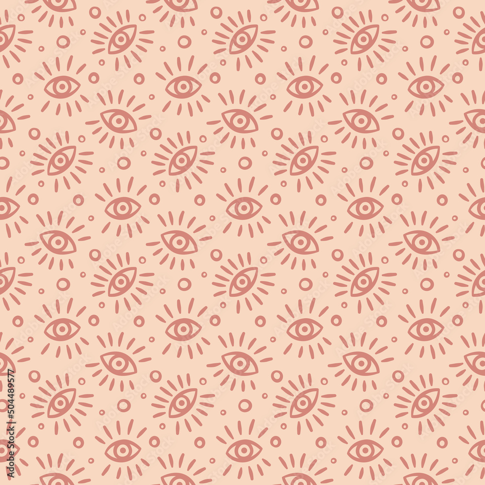Hand Drawn Eyes Decorative Vector Seamless Pattern Hand Drawn Eyes Decorative Vector Seamless Pattern