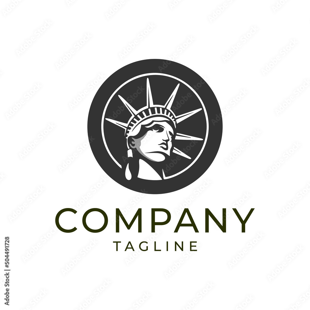 Statue liberty drawing art logo design template vector icon illustration Statue liberty drawing art logo design template vector icon illustration
