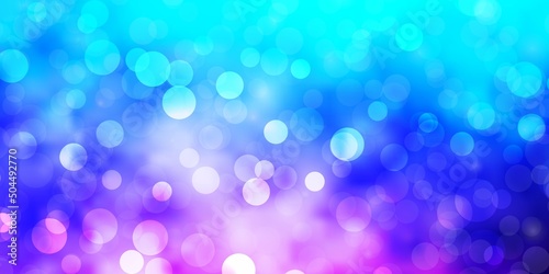 Light Pink, Blue vector pattern with circles.