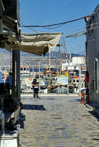 Cobblestone alley on Hydra, Greek Isles