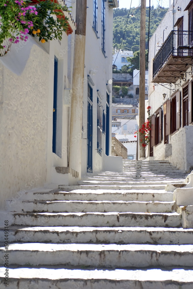 Steps in an alley on Hydra, Greek Isles