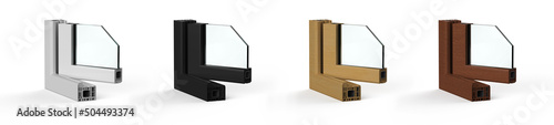 Set of upvc window profiles or frames photo