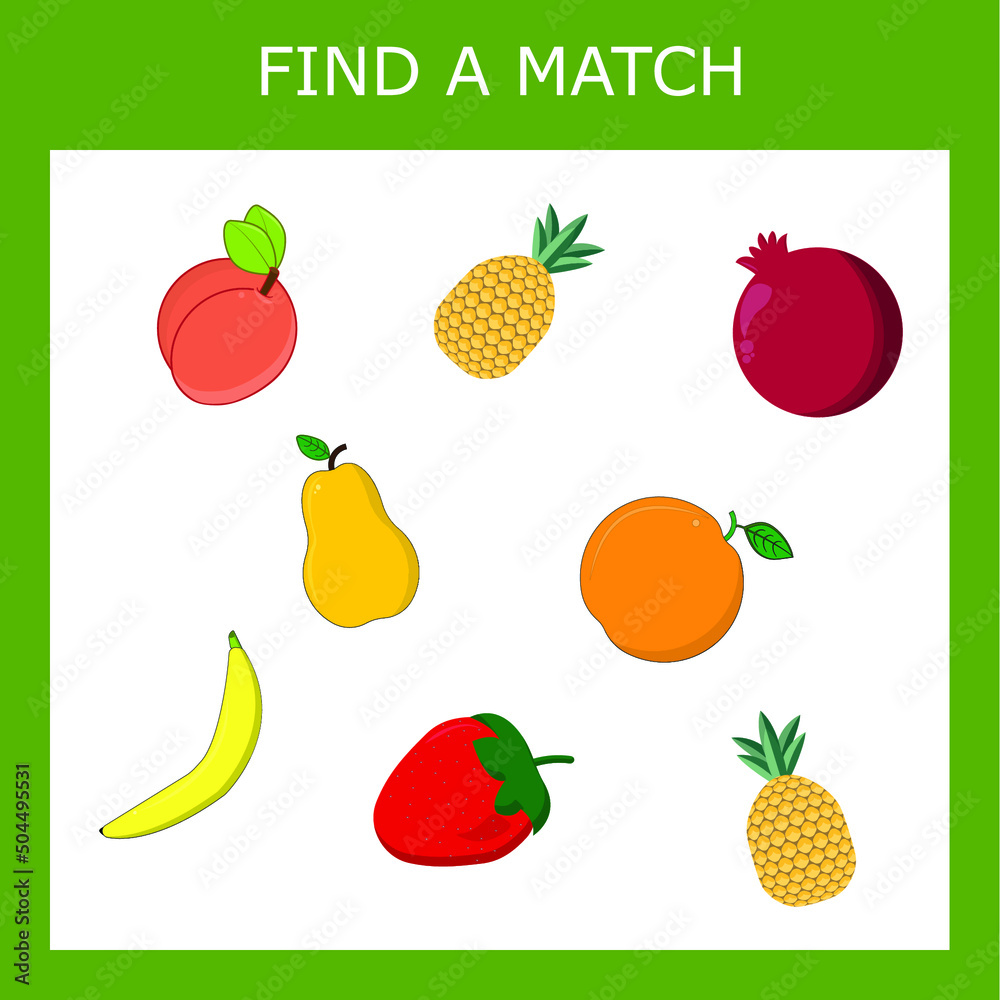 find-a-pair-between-fruits-preschool-worksheet-worksheet-for-kids