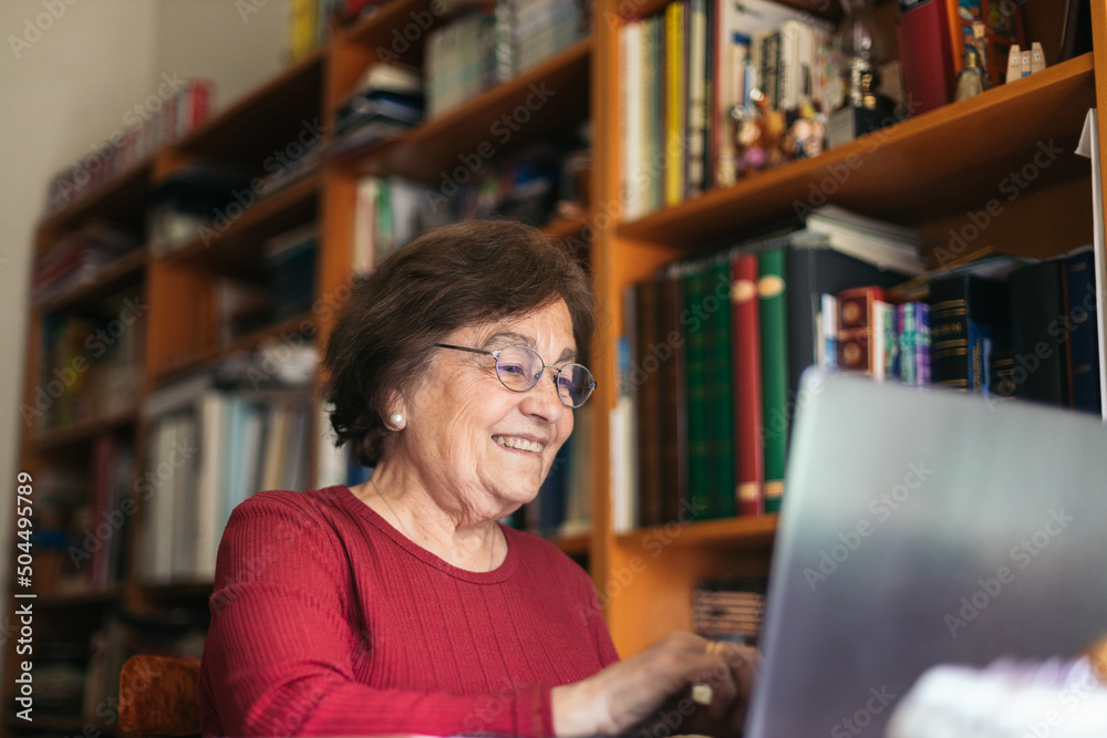 Old woman using computer Old woman using computer
