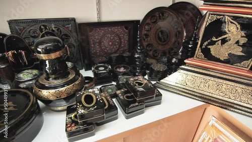 Lacquerware, Thai artwork, rare handicrafts