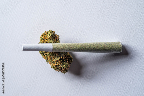 Joint and Marijuana Bud