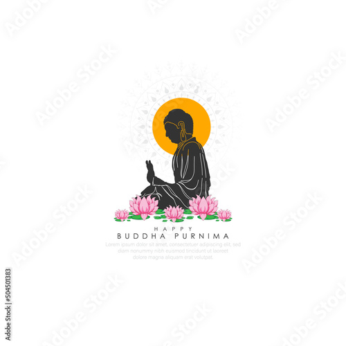 Happy Buddha Purnima Vesak,Buddhist festival- Vector