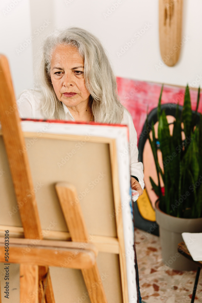 Senior artist painting Senior artist painting