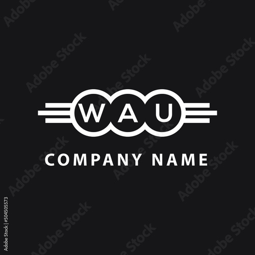 WAU letter logo design on black background. WAU creative initials letter logo concept. WAU letter design.
 photo