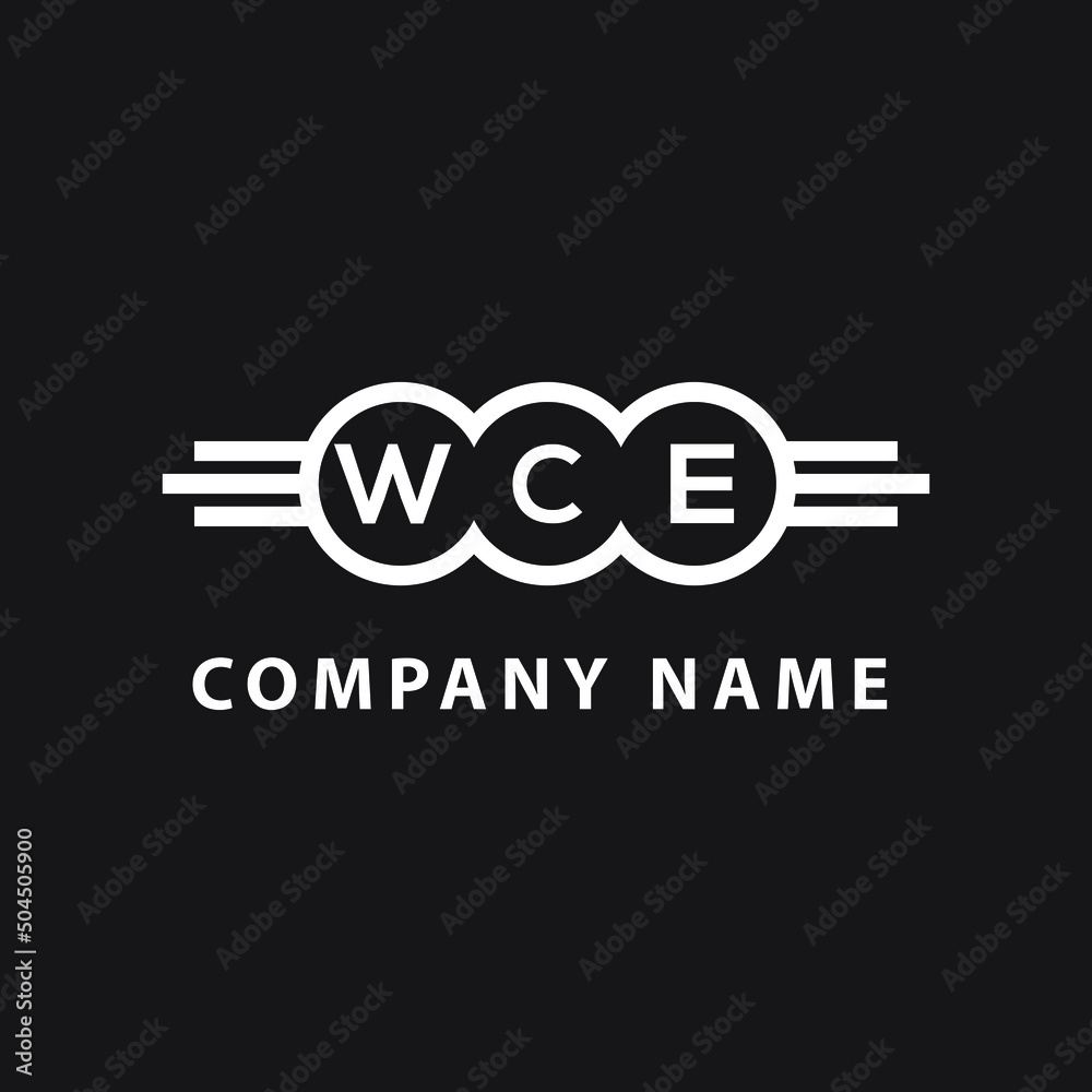 WCE letter logo design on black background. WCE  creative initials letter logo concept. WCE letter design.
