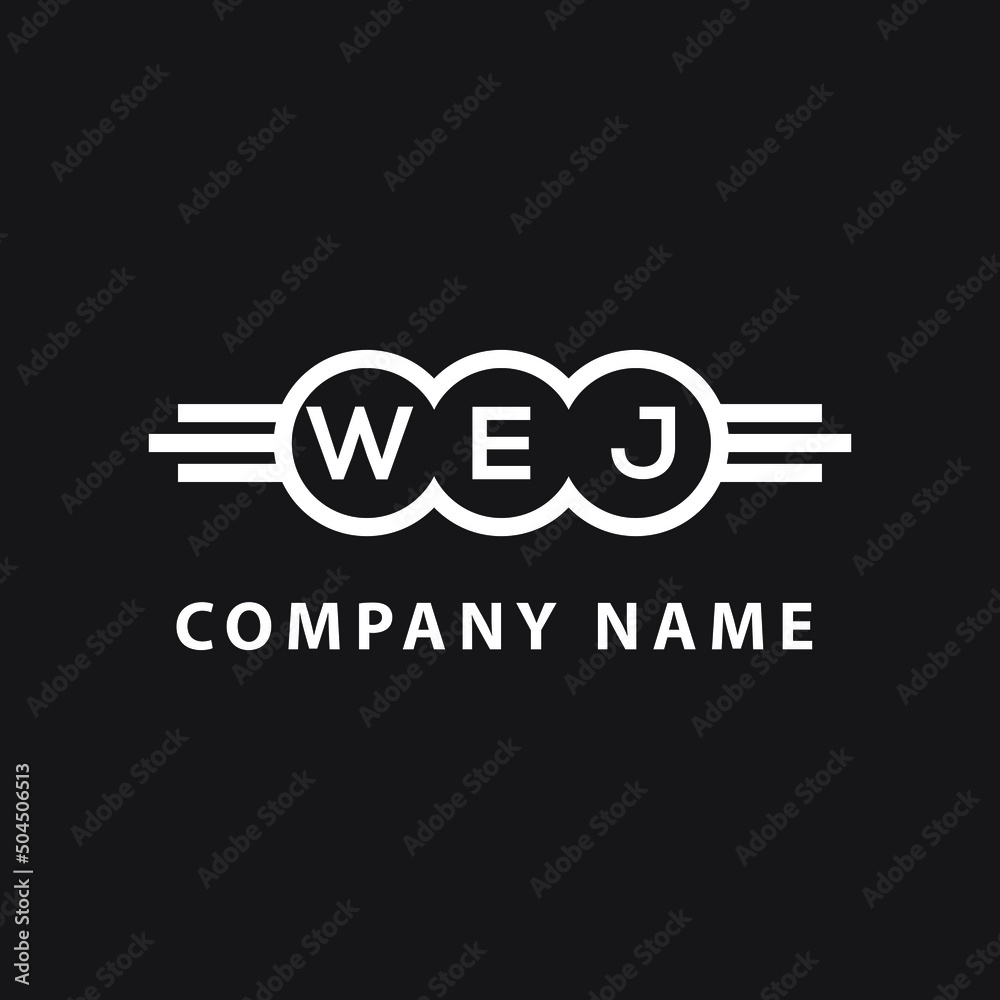 WEJ letter logo design on black background. WEJ  creative initials letter logo concept. WEJ letter design. - obrazy, fototapety, plakaty 
