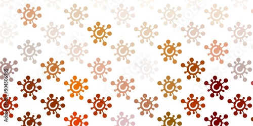 Light Green, Yellow vector backdrop with virus symbols.