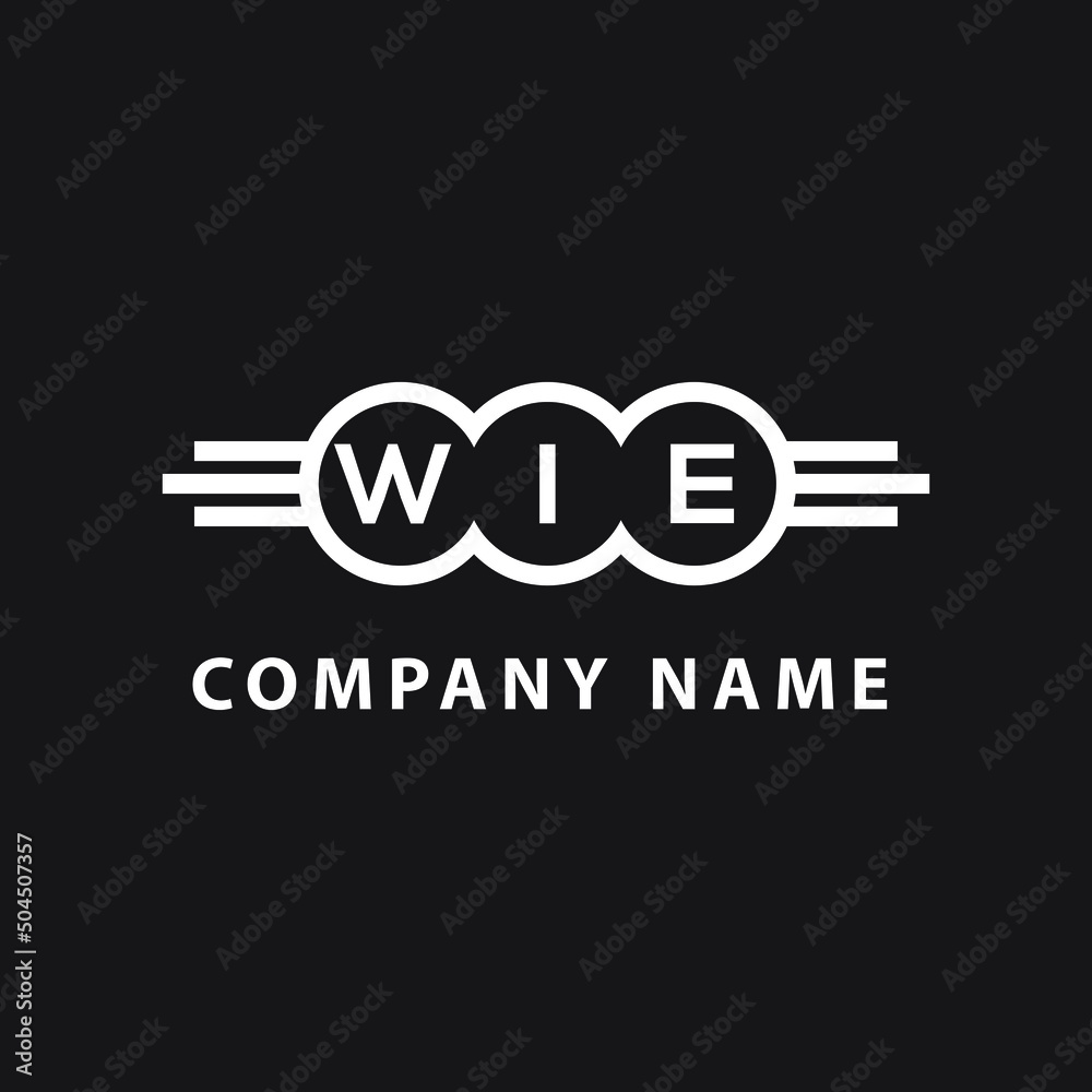 WIE technology letter logo design on black  background. WIE creative initials technology letter logo concept. WIE technology letter design.
 - obrazy, fototapety, plakaty 