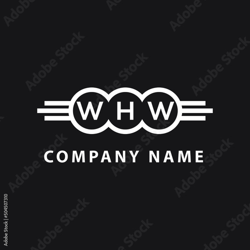 WHW technology letter logo design on black  background. WHW creative initials technology letter logo concept. WHW technology letter design.
 photo