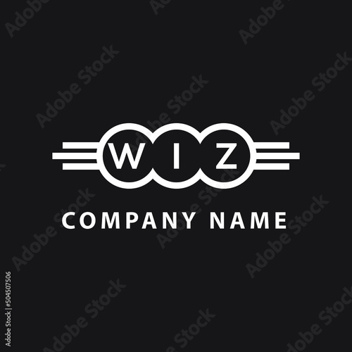 WIZ technology letter logo design on black  background. WIZ creative initials technology letter logo concept. WIZ technology letter design.
 photo