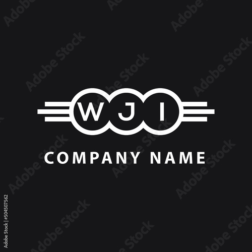 WJI letter logo design on black background. WJI creative initials letter logo concept. WJI letter design.  photo