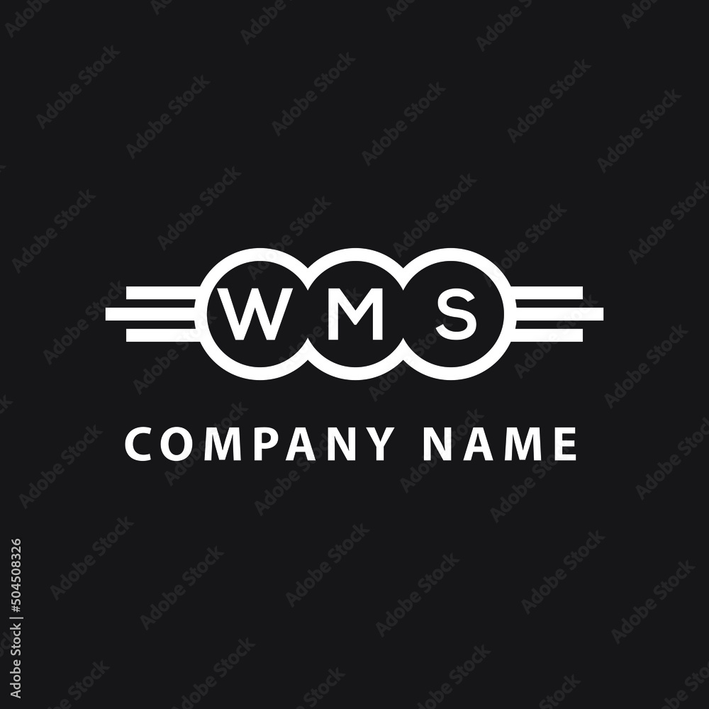 WMS letter logo design on black background. WMS creative initials letter logo concept. WMS letter design. WMS letter logo design on black background. WMS creative initials letter logo concept. WMS letter design.