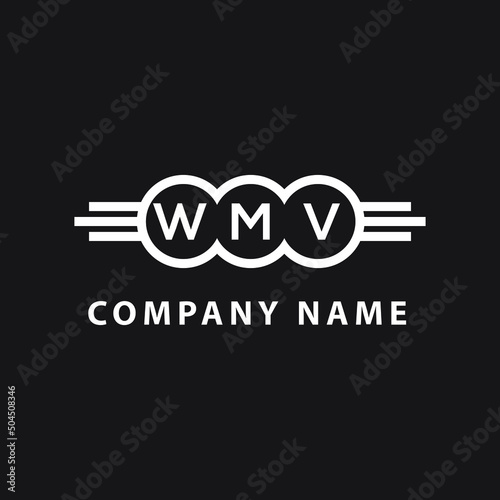 WMV letter logo design on black background. WMV  creative initials letter logo concept. WMV letter design. photo