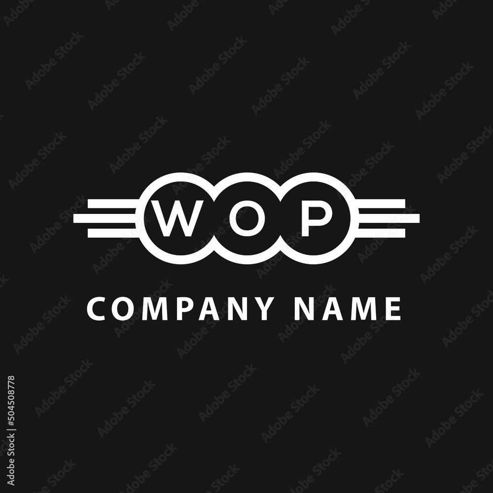 WOP letter logo design on black background. WOP creative initials letter logo concept. WOP letter design. WOP letter logo design on black background. WOP creative initials letter logo concept. WOP letter design.