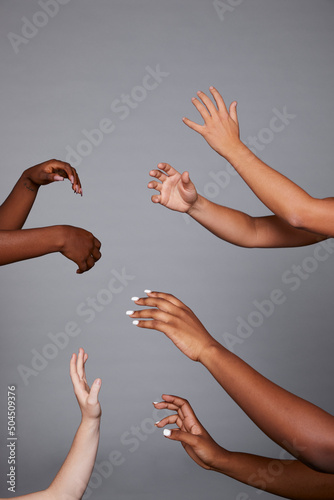 Hands of different races  photo