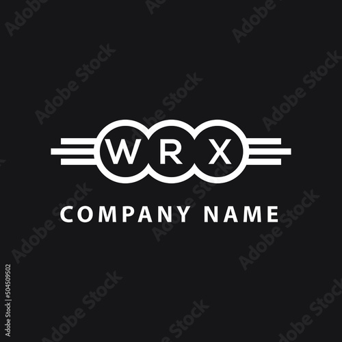 WRX letter logo design on black background. WRX  creative initials letter logo concept. WRX letter design.
 photo