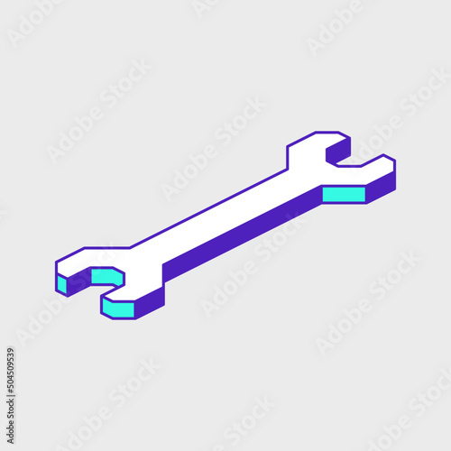 Wrench isometric vector icon illustration