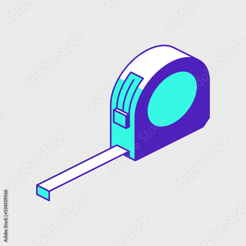 Tape measure isometric vector icon illustration