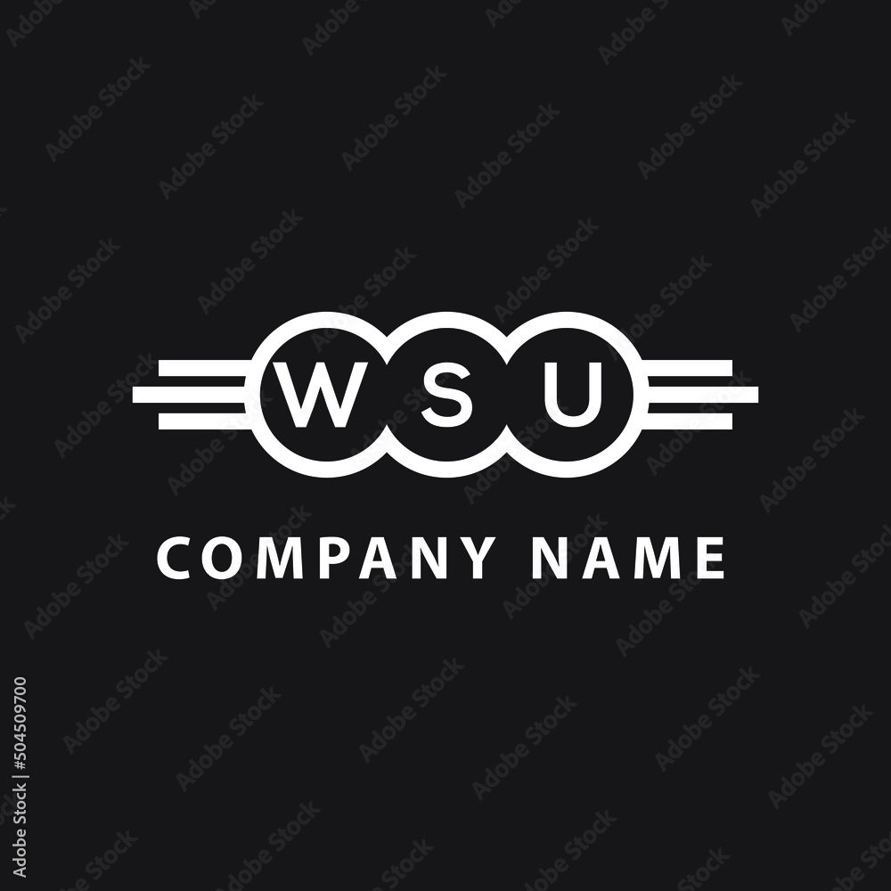 WSU letter logo design on black background. WSU  creative initials letter logo concept. WSU letter design.
