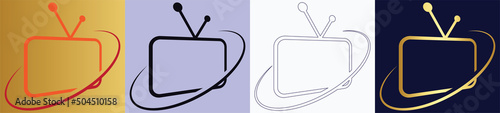 tv television electronic media logo icon vector template