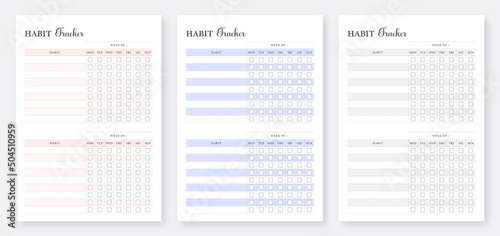 Habit tracker template. Printable Habit Tracker. Healthy habits tracker template. Weekly Habit Tracker. Daily Habit Tracker. Habit planner template.