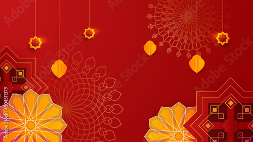 ramadan kareem islamic greeting card background vector illustration