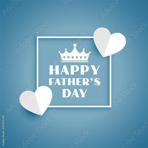 paper style happy father's day card with crown
