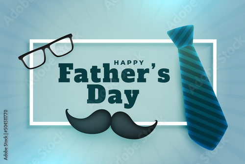 realistic happy father's day wishes card design