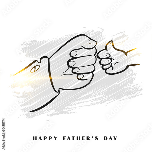 hand drawn happy father's day sketch design