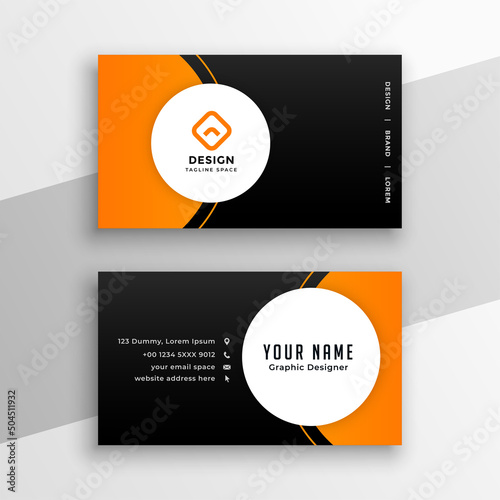 modern orange and black business card design