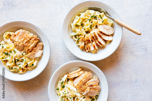 Grilled chicken fettuccine alfredo