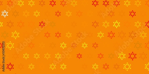 Dark green, yellow vector template with flu signs.