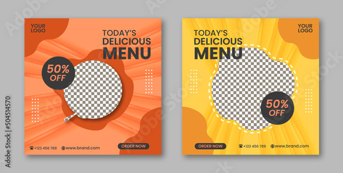 today's delicious food menu social media post template