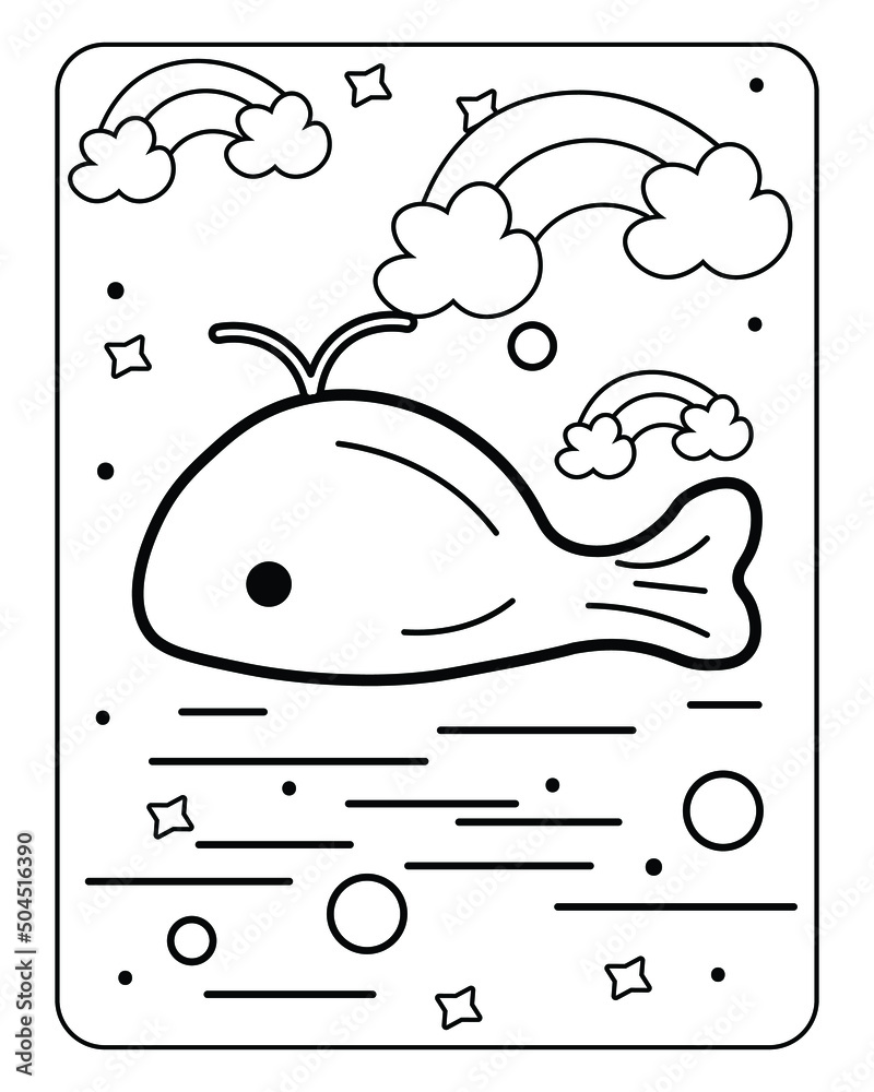 Baby toy coloring page, kids coloring page, toy line art design, Stock