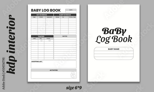 baby logbook kdp interior template. Baby logbook tracker. set of baby logbook. KDP interior journal. Daily baby activity.